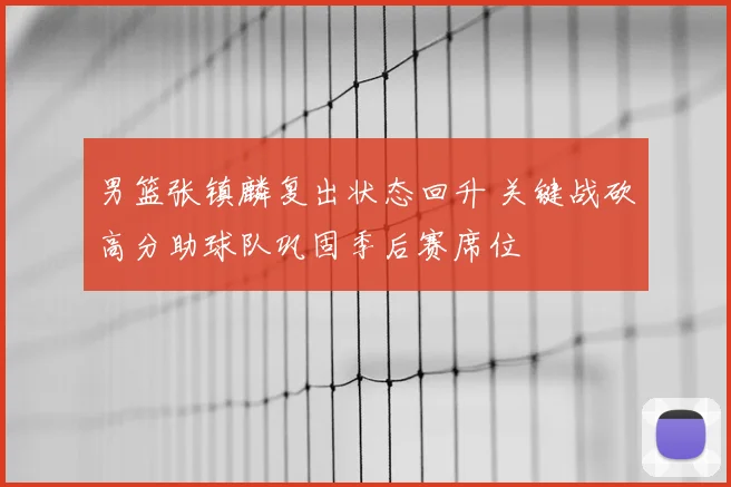 男篮张镇麟复出状态回升 关键战砍高分助球队巩固季后赛席位